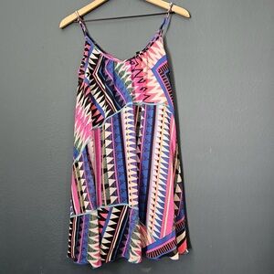 Express - Trapeze Sundress Colorful Vacation Resort Vibes